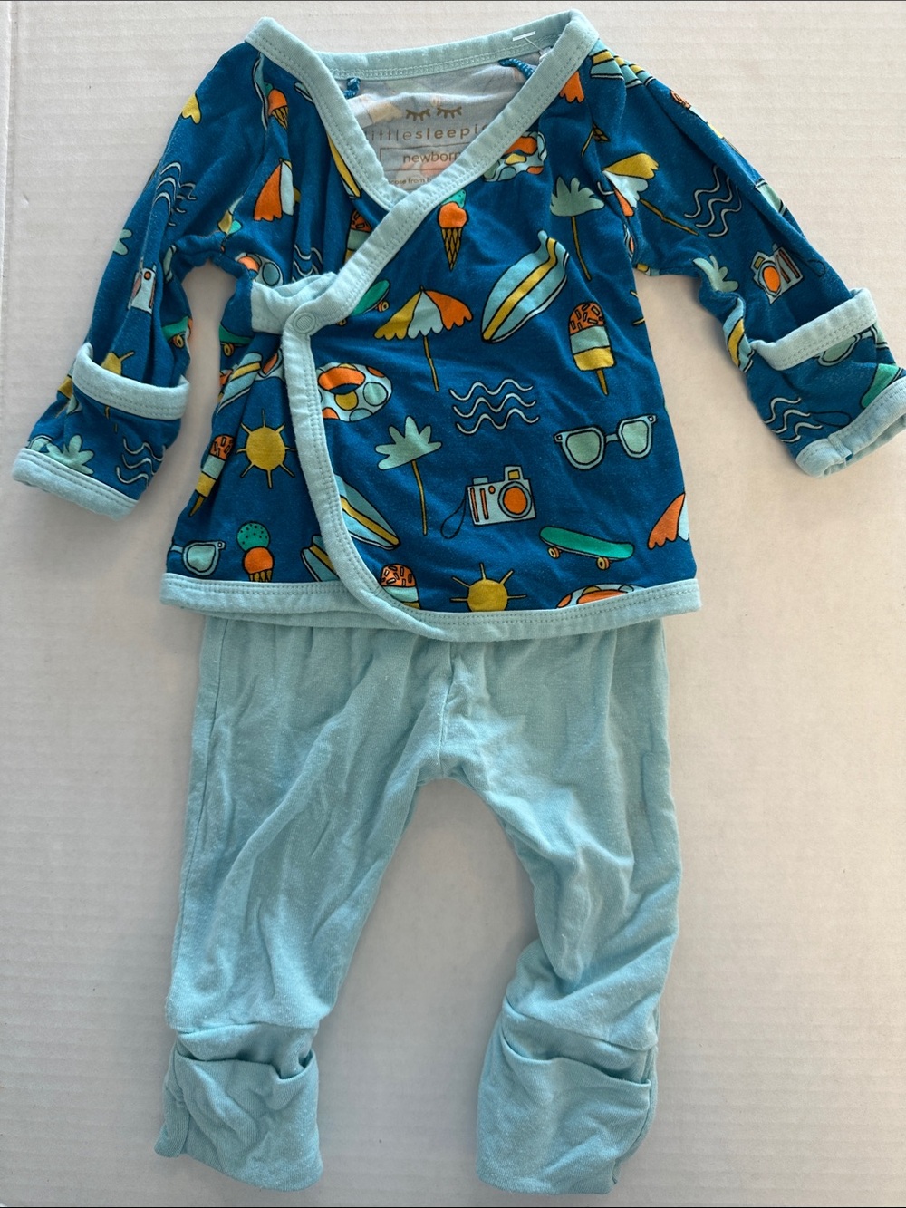 Little Sleepies Surf’s Up Beach Bamboo Kimono Outfit Newborn